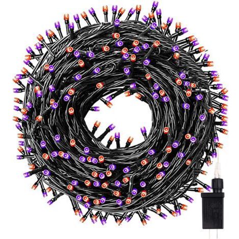 pair Guirlandes lumineuses d'Halloween, guirlandes lumineuses avec décorations pour fêtes et carnavals (violet et orange) (1/5)