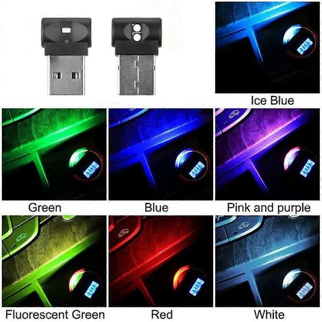 Mini lampe LED RGB USB pour décoration intérieure, éclairage d'ambiance pour voiture, éclairage LED pour intérieur de voiture (1/4)