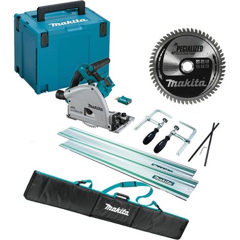 Makita DSP601ZJU 36v/18v Brushless Plunge Saw Wireless 2x1.5m Rails Full Kit (1/5)