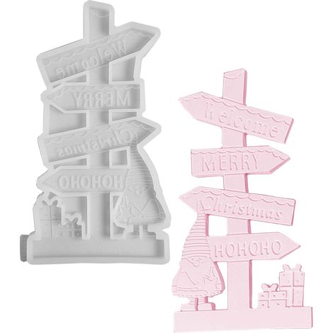 Molde de silicona navideño, moldes de silicona de elfo, moldes de fundición navideños, molde de silicona de resina epoxi, moldes de silicona navideños, molde de fundición de etiqueta de regalo de sili