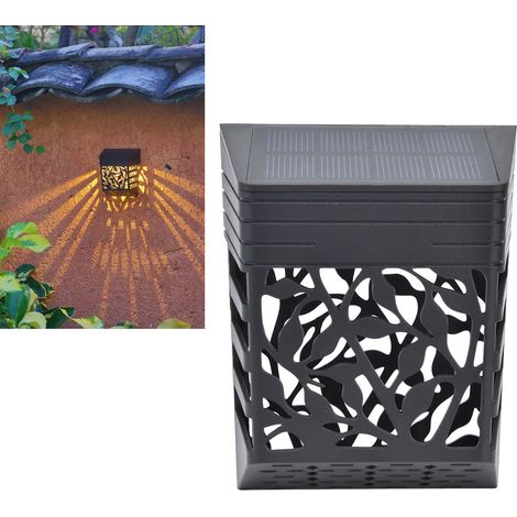 Applique murale solaire LED, lampe décorative ajourée pour clôture extérieure et jardin, lumière chaude/RGB (1/5)