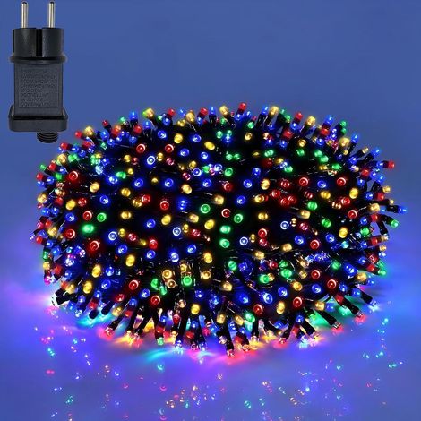 Guirlande Lumineuse Extérieure Interieur 8 Modes Sapin de Noël Blanc Chaud 100m avec Prise Minuterie Fonction Mémoire, IP44 Étanche Lumières de Noël Exterieur Parfait pour Jardin, Balcon
