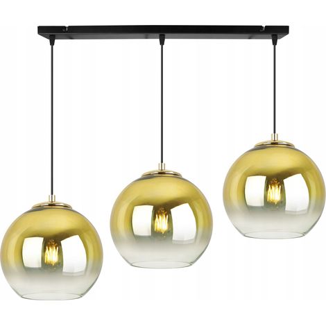LAMPE SUSPENDU PLAFOND LUSTRE ABAT-JOUR DORÉ 20 CM (1/5)