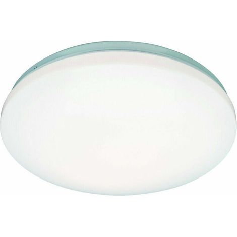 IP44 Bathroom Round LED Bulkhead Ceiling Light 16W Warm White Lamp Gloss White (1/3)