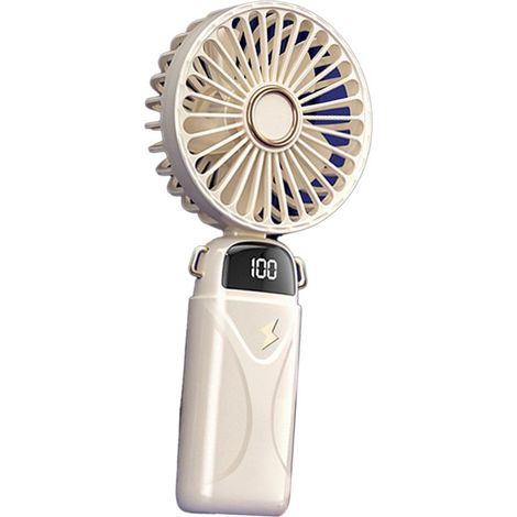 Ventilateur portable rechargeable USB, 5 vitesses de ventilation réglables, mini ventilateur portable avec affichage numérique, batterie 800 mAh (1/5)