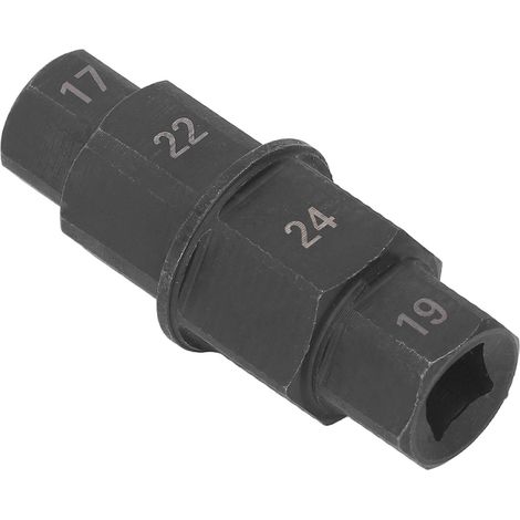 Sechskant-Achsenwerkzeug für Motorräder, spezieller Vorderradspindel-Ausbauschlüssel 17 19 22 24 mm, schwarz (1/5)