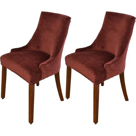 Set of 2 tufted velvet banquet chair covers with armrests for dining room (cafe) chairs (1/5)