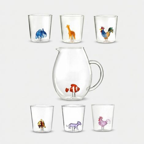 Set de verres en verre avec carafe Made in Italy Pet Friends Mix 12 (1/2)