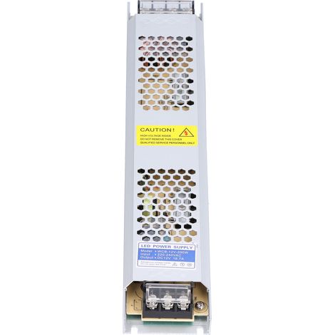 Alimentation à découpage 310 x 55 x 24 mm pour bande LED ultra-mince, alliage d'aluminium, 12 V, 200 W (1/5)