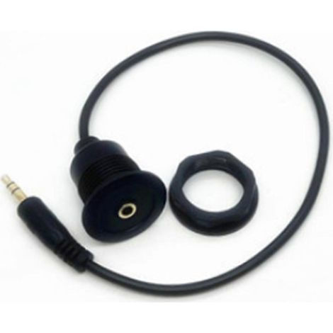 Câble d'extension audio AUX 3,5 mm (1/8 po) pour montage encastré sur panneau rond, avec connecteur mâle 3,5 mm vers femelle 3,5 mm (1/8 po), pour tableau de bord de voiture ou camion. (1/5)
