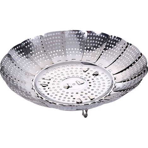 Panier vapeur pour marmite à légumes, cuisson à la vapeur des aliments, acier inoxydable, pliable et extensible S (1/5)