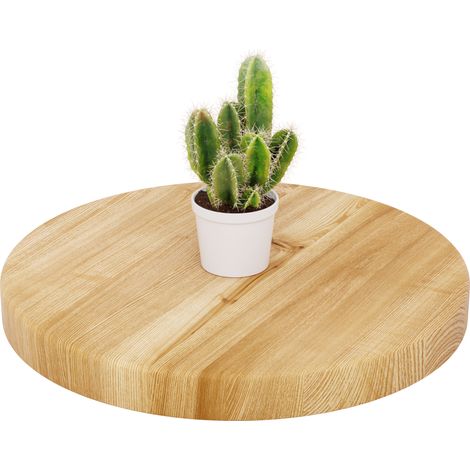 LAMO Manufaktur Holzplatte rund 40 cm aus Naturholz Tischplatte für Couchtisch, Kaffeetisch, Stärke: 40 mm Farbe: Rustikal (1/5)