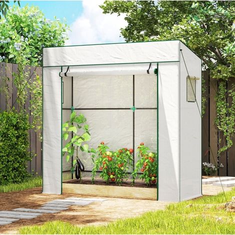 Tomaten-Tunnelgewächshaus 196 x 77 x 197 cm aus weißem Polyethylen HAVRYA (1/4)