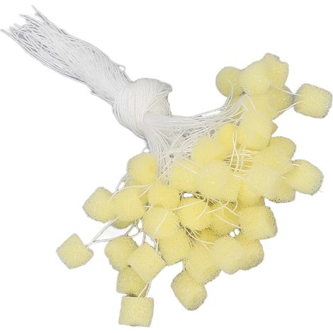 50pcs Bouchons d'oreille en éponge souple pour appareils auditifs, accessoires avec cordon, jaunes, protection auditive (1/5)