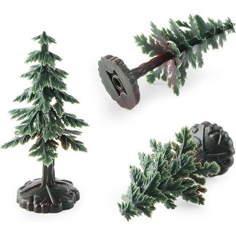 Mini-Weihnachtsbaumfigur aus Kunststoff, künstlicher Weihnachtsbaum, Modell, Landschaftsdekoration, künstliche Grünpflanze, Feengarten, weihnachtsbaumförmige Tortendekoration – 3er-Set