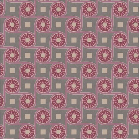 Retro wallpaper wall Profhome 390602 non-woven wallpaper smooth with geometric shapes matt grey wine red beige grey purple 5,33 m2 (1/5)