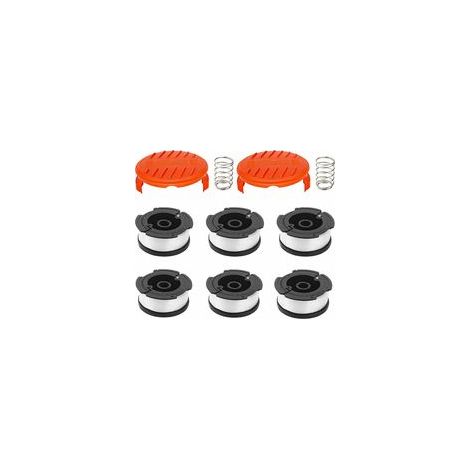 Lot De 6 Bobines De Ligne Avec 2 Couvercles Pour Remplacer Les Coupe-Bordures Black Decker Bobine De Rechange Capuchon De Coupe-Herbe À Alimentation Automatique Chaîne Af-Lot De 1006 Bobines Avec 2 Co (1/4)