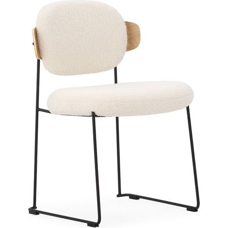 Chaise bouclette et chêne naturel - naturel noir blanc (1/5)