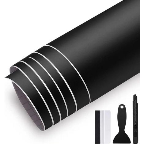 Autofolie Matt Schwarz 50x300cm Blasenfrei mit Installationskit (1/5)