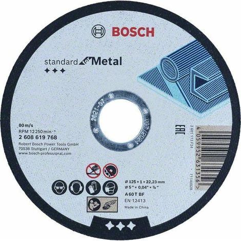 Disco Bosch MET.125mm x 1.0mm x 22mm estándar PARA metal