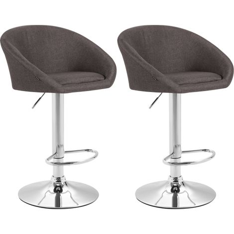 Set de 2 tabourets de bar Miami V2 tissu Chrome Gris foncé (1/5)