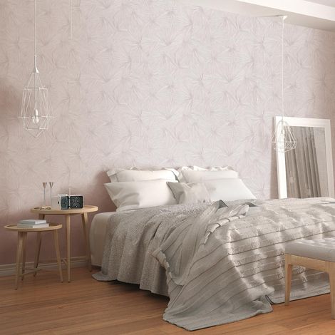 Papier peint beige crème à motif moderne | Tapisserie pour chambre adulte marron clair | Papier peint tendance motif abstrait (1/3)