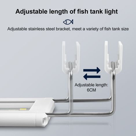 Ortviai Lampe LED pour aquarium – Éclairage écoénergétique avec clip, 20 cm, blanc et bleu, idéal pour les bacs à plantes et contrôle des algues