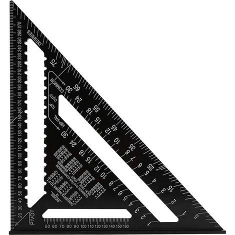 Autre outil du menuisier-Équerre Triangle Metrique Professionnel, 30cm/300mm Équerre de Charpentier Haute Précision, Règle d'angle Menuiserie en Alliage d'aluminium Outil de Mesure Bois Speed Square N (1/5)