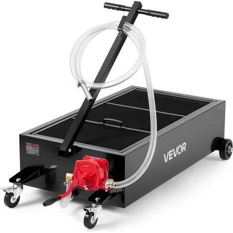 VEVOR Vaschetta di Scarico dellOlio, Capacita 94,6 L, Vaschetta di Raccolta Olio Mobile con Pompa Manuale, Tubo 2,2 m e Maniglia Pieghevole, Prova di Perdite e Resistente alla Corrosione