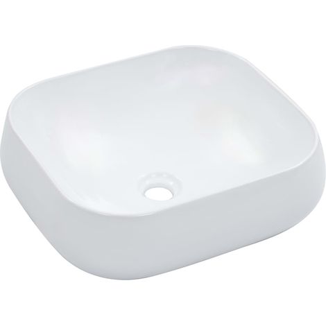 Lavabo da appoggio per l'interno del bagno cabina doccia cabina WC 44,5 x 39,5 cm ceramica bianca 020002614