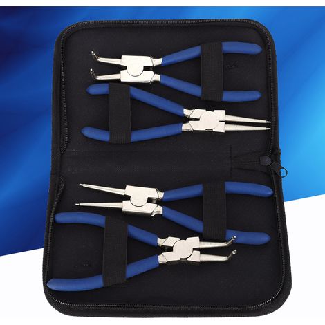 Pince à circlips professionnelle 4 pièces 7" (droite et courbe) DE (1/5)