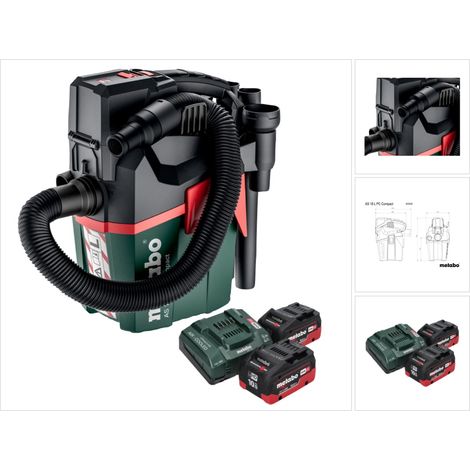 Metabo AS 18 L PC Aspirador compacto sin cable 18 V 6 l IPX4 clase de polvo L en seco y húmedo + 2x batería recargable 10,0 Ah + cargador (1/5)