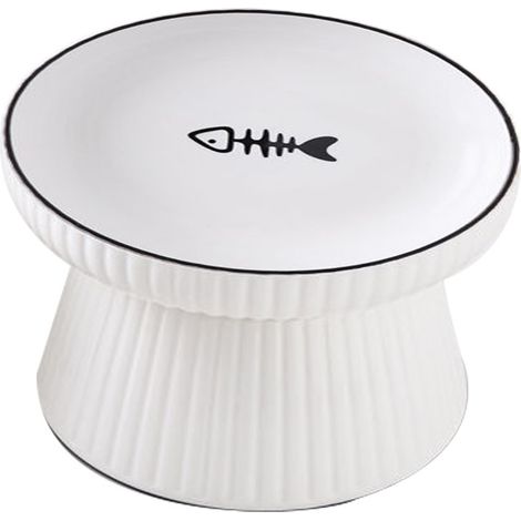 Bol En Céramique Surélevé Pour Chat - Anti Reflux Et Stable - Lavable Au Lave Vaisselle - Lot De 1 (1/5)