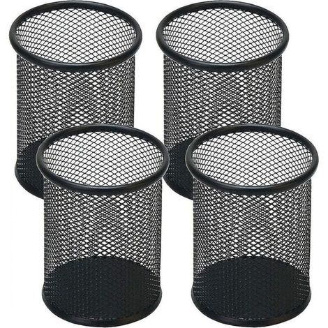 Porte-stylo en maille, porte-crayon pour bureau, organisateur de stylos, 4 pièces, noir (1/4)