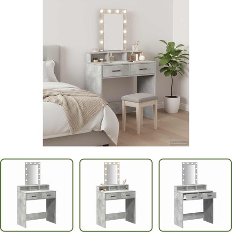 Coiffeuse moderne - Table de Toilette Gris 79 x 41 x 140 cm Bois d'ingénierie (1/5)