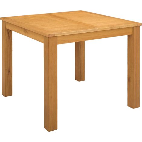 Dining Table 90 x 90 x 75 cm Solid Oak Wood Natural Square vidaXL