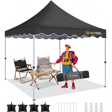 Faltpavillon 3x3m mit UV-Schutz 50+, wasserdicht, inkl. Seitenwänden und Sandsäcken (1/5)