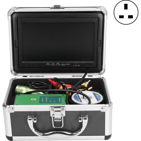 Caméra de pêche couleur 7 pouces HD 1000TVL, système de vision sous-marine F002M-50M avec écran moniteur, prise UK 110-240V, kit d'observation LED (1/5)