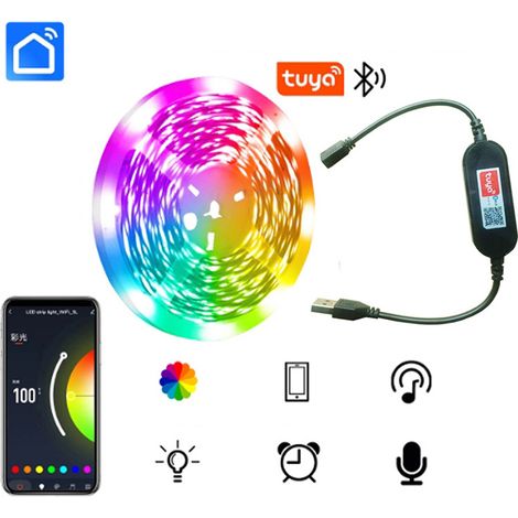 Bande LED USB intelligente avec synchronisation musicale et contrôle via application (1/5)