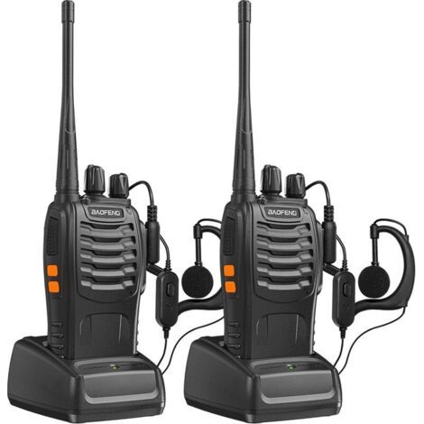 Dpzo – Lot de 2 talkies-walkies BF-88E 2800 mAh – Autonomie 50 heures – Portée 1 à 3 km – 16 canaux – Cryptage CTCSS/DCS – Son clair