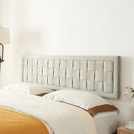Testiera Imbottita Tervo da Parete per Letto Matrimoniale 160 x 50 cm - Grigio [en.casa]