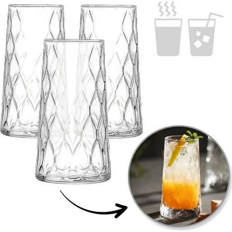 Ensemble de verres hauts rainurés ECARLA 475 ml SZK184ZESTAW3