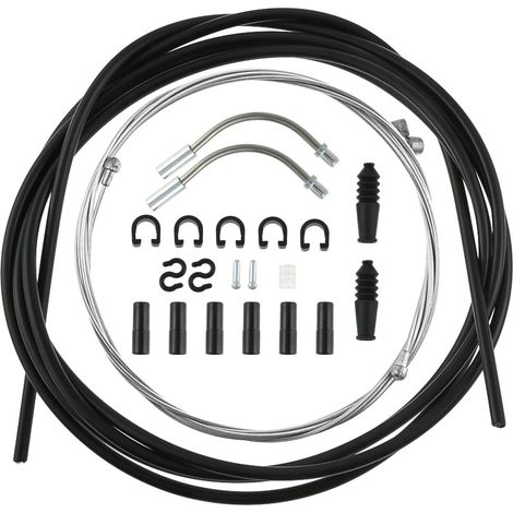 Kit de Câble de Frein de Vélo et Câble de Nouilles de Frein en V pour Vélo, 2 Tubes de Guidage de Câble et 2 Tuyaux en Plastique pour Vélo de Route et VTT, VTT (1/5)