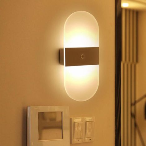 Applique murale intérieure - Détecteur mouvement - Veilleuse - USB - Blanche (1/5)