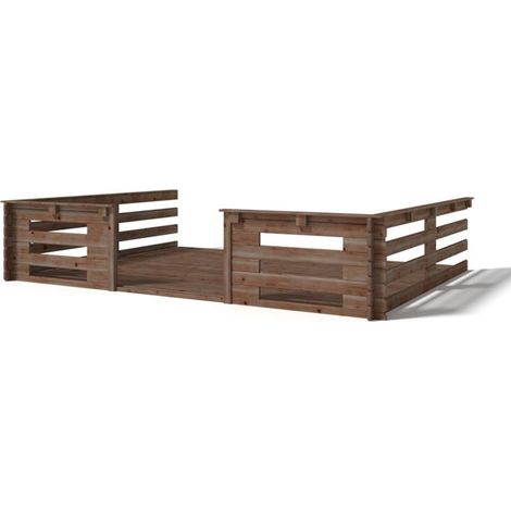 Veranda - 12m2 - 4m x 3m - impregnata - colore: marrone - DOM542