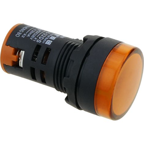BeMatik - Pilote LED indicateur 22mm 220 VAC pour panneaux de contrôle lumiere orange (1/5)