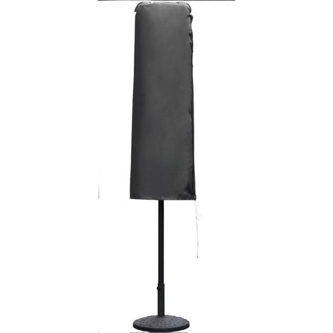 Housse de parasol 165×50/62 cm Capuchon pour Parasol de Jardin Ø 300 cm, imperméable et résistante aux déchirures tissu Oxford avec revêtement en PVC avec fermeture éclair , Noir