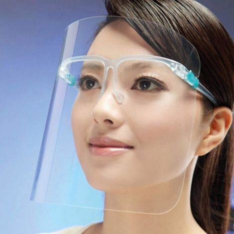 Lunette Visière - Protection Visage Transparente - 23.5 x 19.3 cm - 10 Pièces - Charnière Intégrée (1/5)