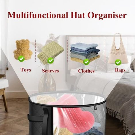 Sac transparent pour chapeau - femme - Sac de rangement pour chapeau - rangement pour jouets - Boîte de rangement - boîte à chapeau