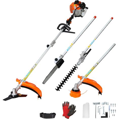 Débroussailleuse Taille-Haie 4 en 1 52cc – Moteur 2 temps – Coupe nette pour haies et arbustes – Système anti-vibration – Mediawave Store (1/5)